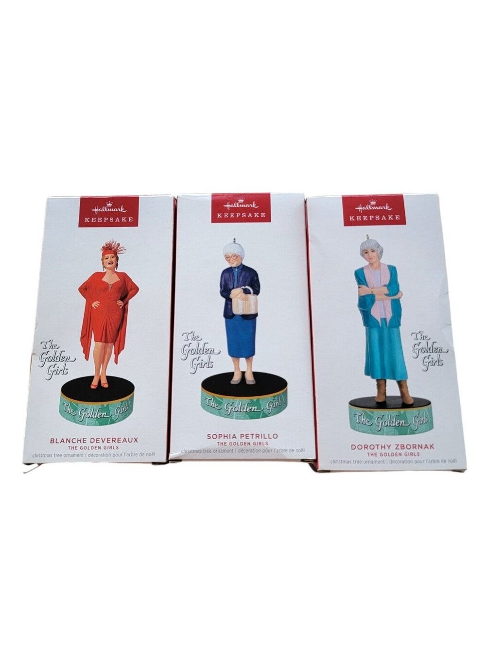 Hallmark Golden Girls Ornament Set Of 3 Blanche Sophia Dorothy Sound 2023 NEW